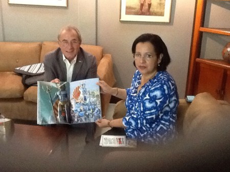 Moreno Gabrielli Console Onorario della Repubblica di  Nicaragua e il Ministro del Turismo (INTUR) Mayra Salinas